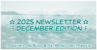 Rectangular image with the text “2025 Updates, November Edition” over top of a Kodak Charmera digital photo of a field with snow on it and some trees on the horizon. The text “jpawlik.com/blog and patreon.com/jpawlik” is at the bottom of the image.