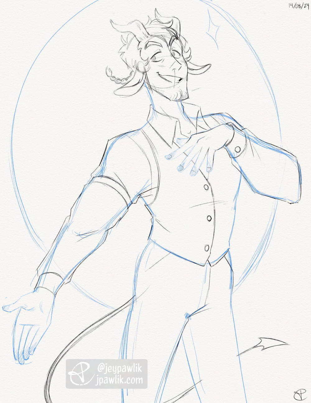 Sketch of my illustration of Nick from All Saints Street.